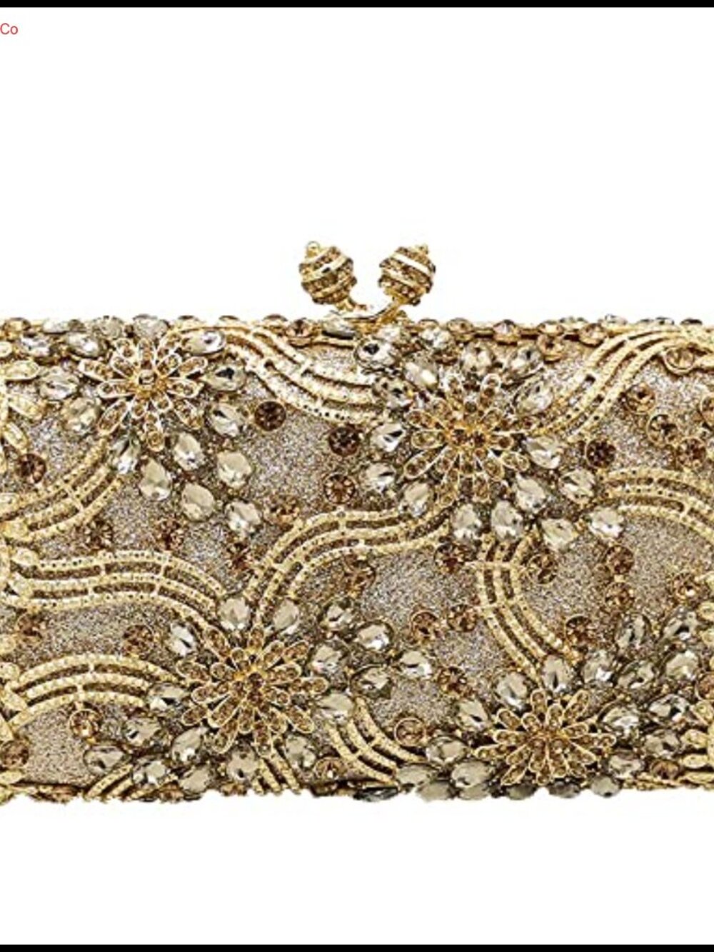 Mini Flower Crystal Clutch Evening Bag with Detachable Chain Straps